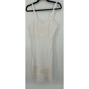 VINTAGE Full Slip Size 36 Movie Star Nylon White Lace Dress Slip Womens Lingerie